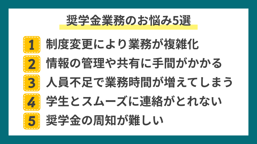 奨学金業務のお悩み5選